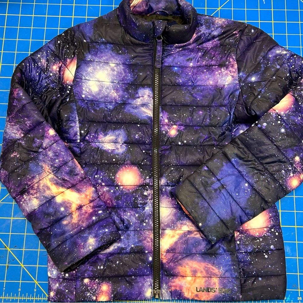 Lands End Primaloft Girls Galaxy Puffer Coat -sz L (7)